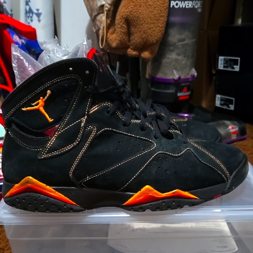 Jordan 7 RETRO Citrus (2008) Men's Black and Orange Sneakers Good CLASSIC 13 MEN